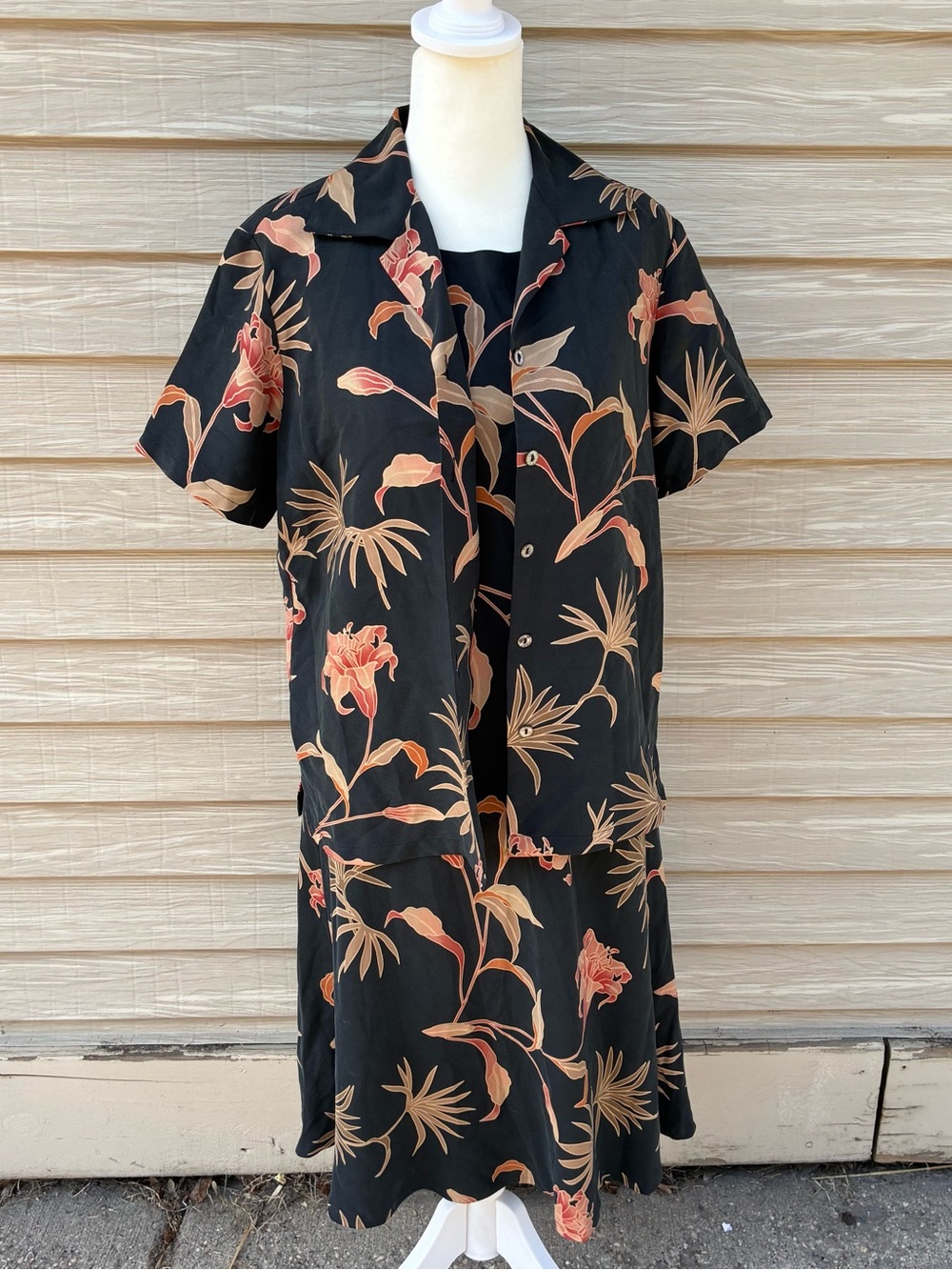 Tori Richard Honolulu SILK Knee Length Dress And Shirt Size S/M NEW